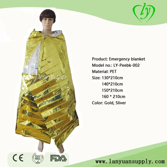 Couverture thermique imperméable extérieure de sauvetage de premiers secours d'aluminium de survie d'urgence